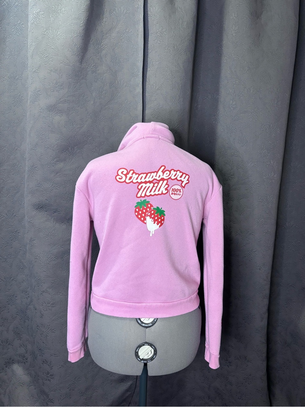 Strawberry Milk Pink Zip Up Sweater